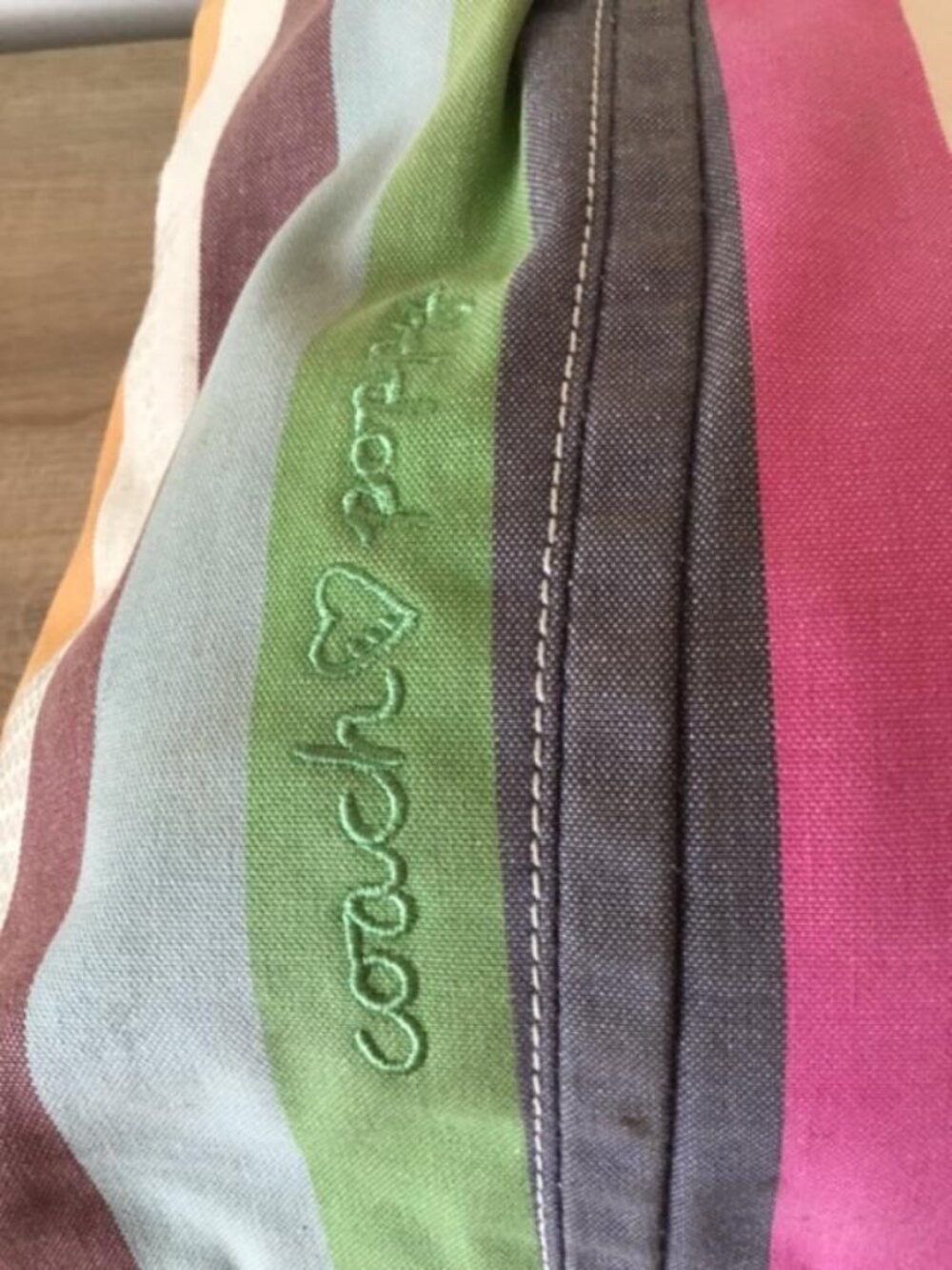 Coach Poppy Heritage Legacy, Multi-colored Striped Canvas Tote Bag w/Sequins - Picture 13 of 16